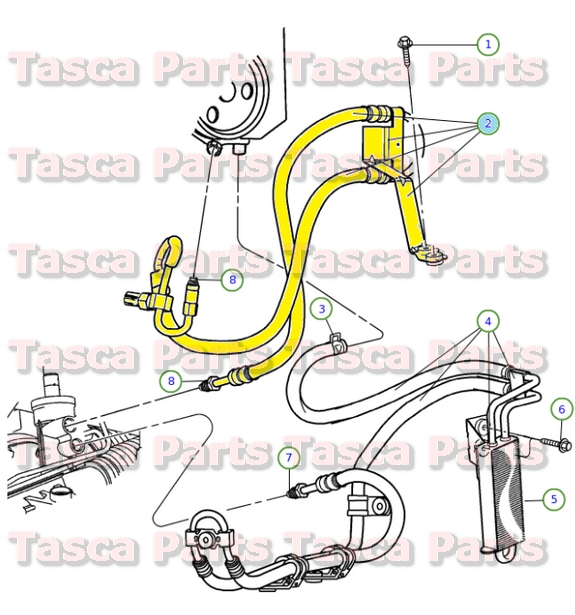 OEM MOPAR POWER STEERING PRESSURE HOSE 20022003 JEEP LIBERTY 3.7L