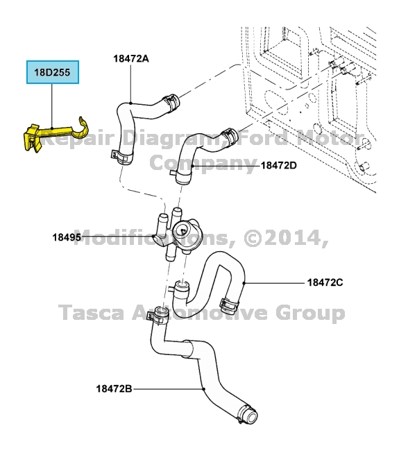 BRAND NEW OEM HVAC HEATER FRONT SUPPLY HOSE 20012011 FORD RANGER W/ 2