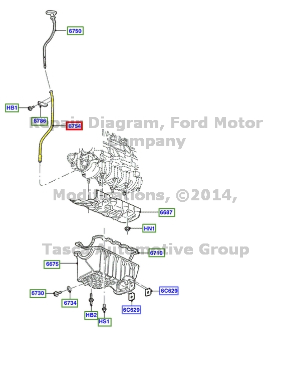 NEW OEM OIL LEVEL INDICATOR DIPSTICK TUBE 200304 FORD FOCUS 2.0L 3M5Z