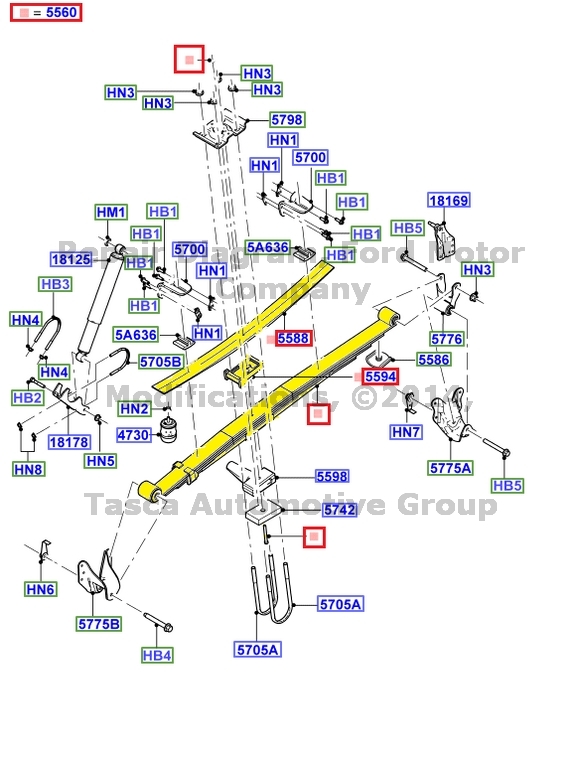 NEW OEM SINGLE LEAF REAR AUXILIARY SPRING CODE C 200507 F250 & F350