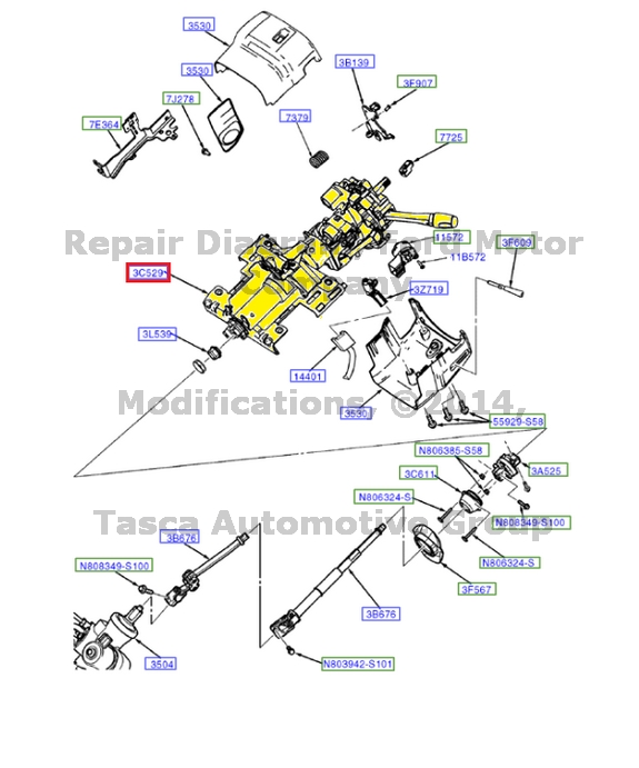 NEW OEM STEERING COLUMN CROWN VICTORIA GRAND MARQUIS TOWN CAR 7W1Z