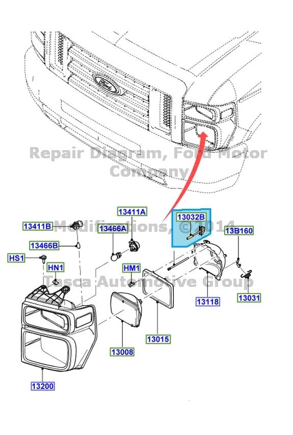 NEW OEM RH OR LH HORIZONTAL ADJUSTMENT HEADLIGHT PIVOT 20082013 FORD