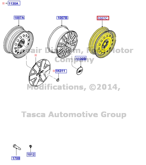NEW OEM SPARE WHEEL KIT 20082009 FORD FOCUS W/TIRE INFLATION KIT 8S4Z
