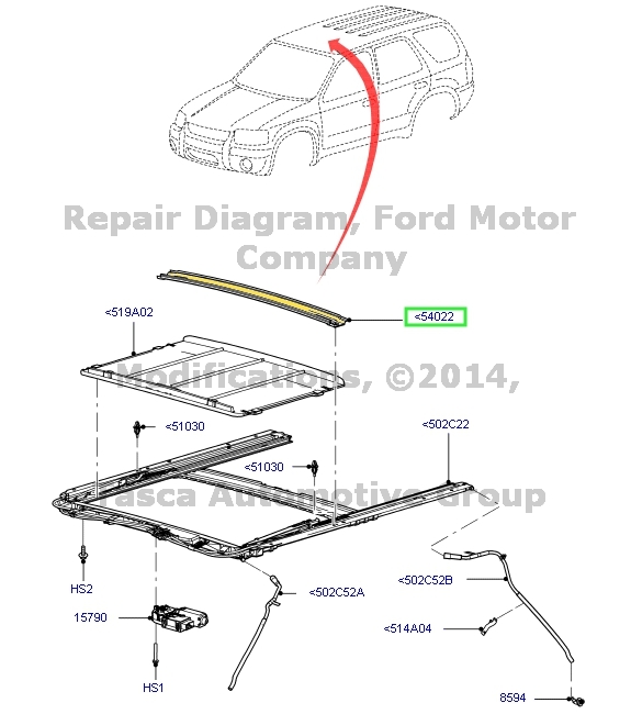BRAND NEW OEM SUNROOF DRAIN 20092012 FORD ESCAPE MERCURY MARINER eBay