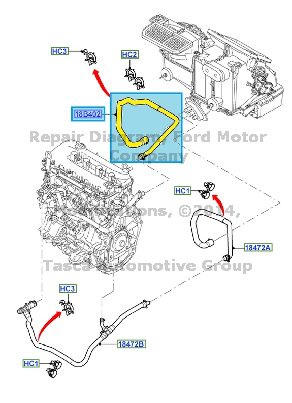 BRAND NEW OEM 2.0L DURATEC HEATER WATER HOSE 20102013 FORD TRANSIT