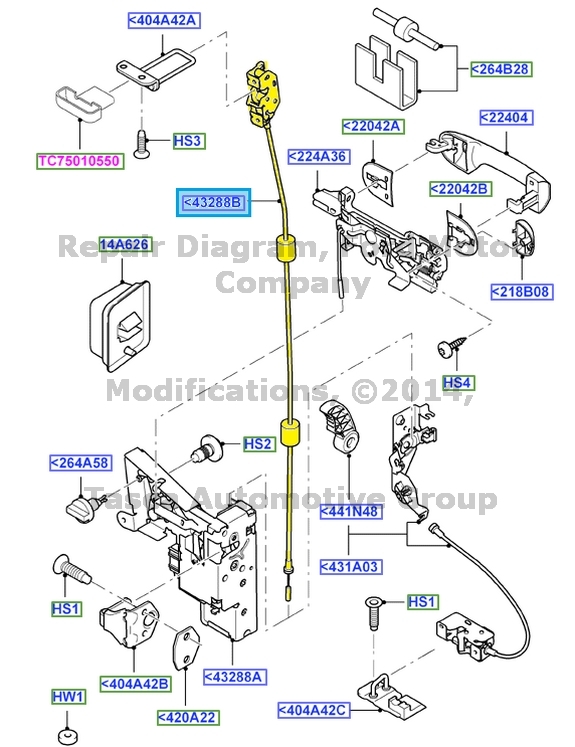 New Right Side Rear Door Latch 10 15 Ford Transit Connect Extended