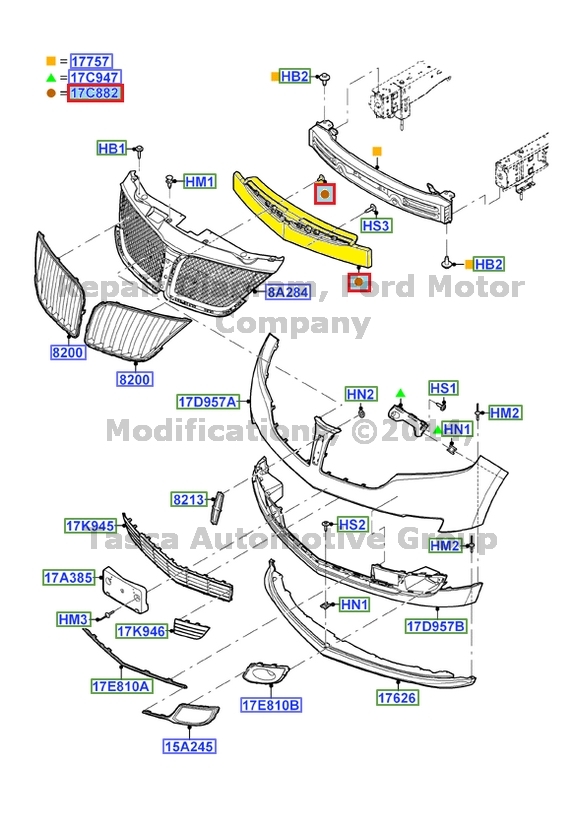 New Oem Black Front Radiator Bumper Bar Isolator Assembly