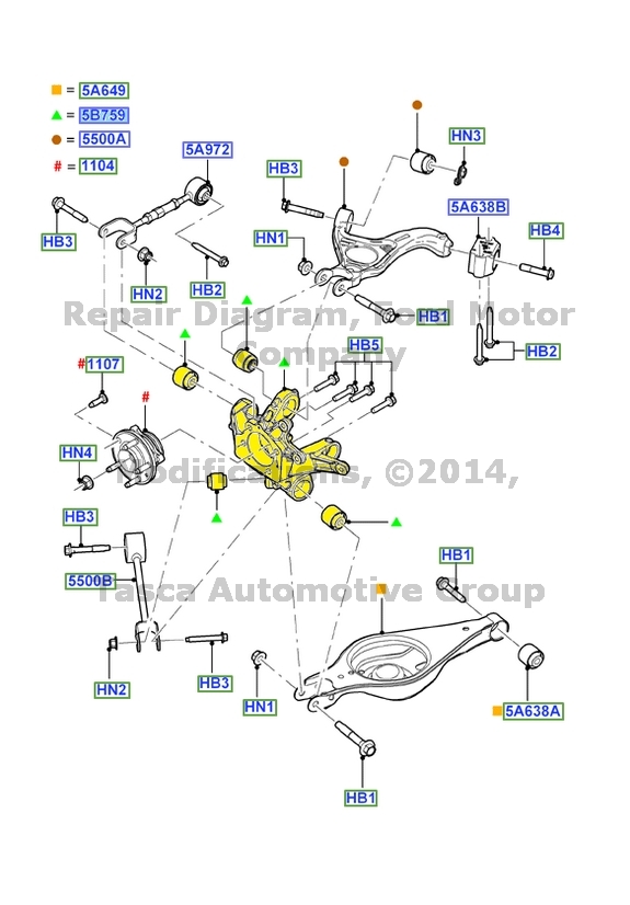 BRAND NEW OEM RIGHT SIDE REAR KNUCKLE & BUSHING 2013 FORD EXPLORER 