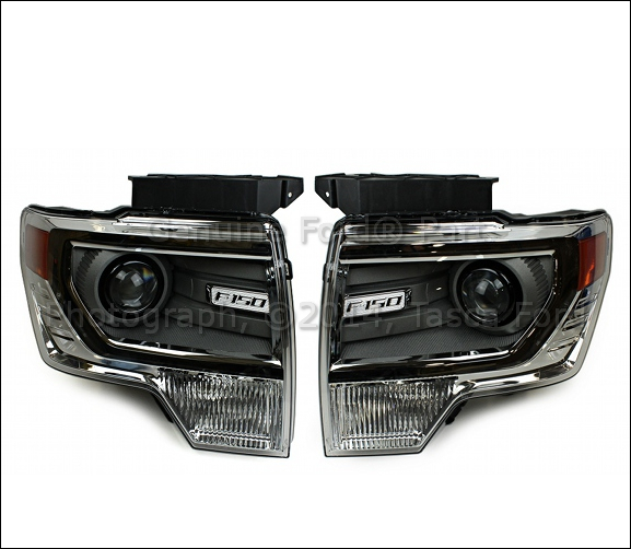 NEW SET PAIR OEM CHROME HID HEADLIGHTS 2013 FORD F150 DECONTENTED LEFT + RIGHT eBay