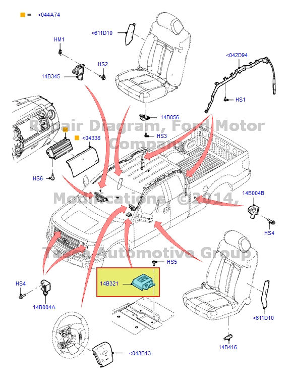 BRAND NEW OEM AIRBAG / RESTRAINT CONTROL MODULE REGULAR CAB 2013 FORD