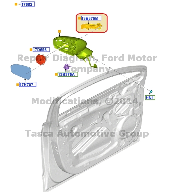 NEW OEM LH DRIVER SIDE VIEW MIRROR TURN SIGNAL LAMP LIGHT 2013-2014 FORD FUSION