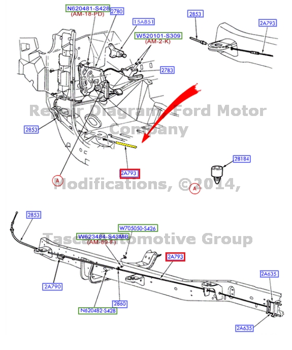 NEW OEM PARKING BRAKE INTERMEDIATE CABLE 992004 FORD F250 F350 F450