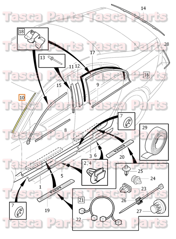 NEW OEM FRONT LH DRIVER SIDE WINDSHIELD TRIM MOULDING 20072014 VOLVO