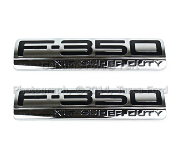 NEW OEM RH & LH FRONT FENDER F350 XLT BADGES EMBLEMS 2005-2007 FORD ...