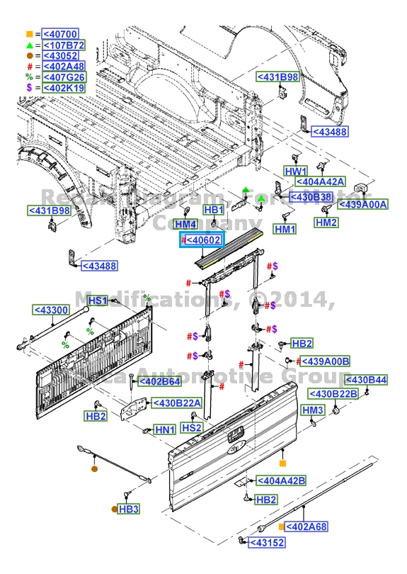 Ford F150 Tailgate Parts Diagram