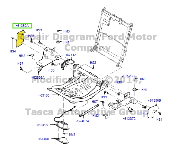 NEW OEM Rear 40% Rh Side Outbound Rh Seat Track Cover 2011-2013 Ford F